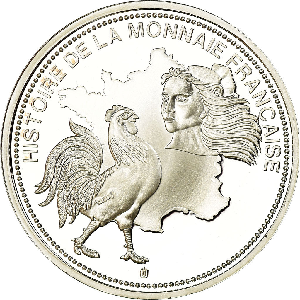 France, Medal, Histoire de la Monnaie Française, 100 Francs 1954, MS(63)