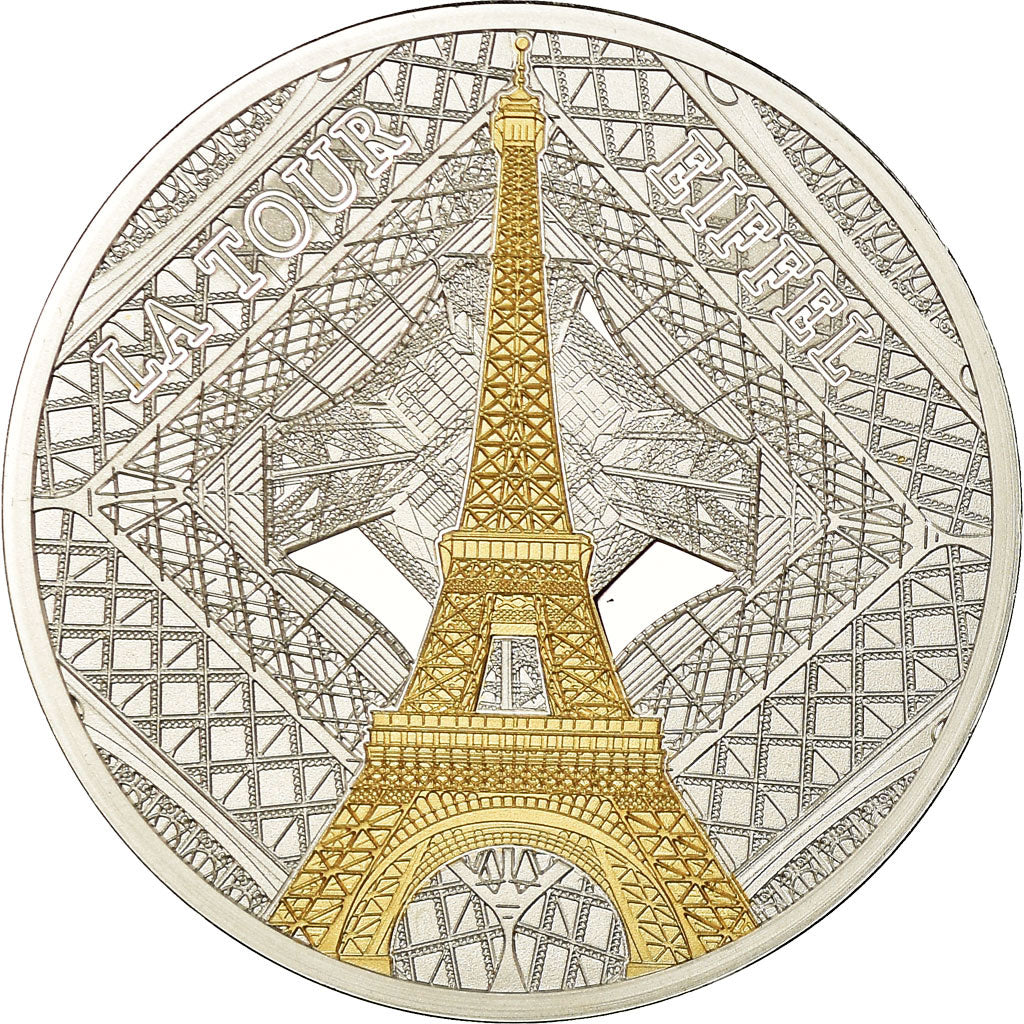France, Medal, Paris - La Tour Eiffel, MS(65-70), Copper Plated Silver
