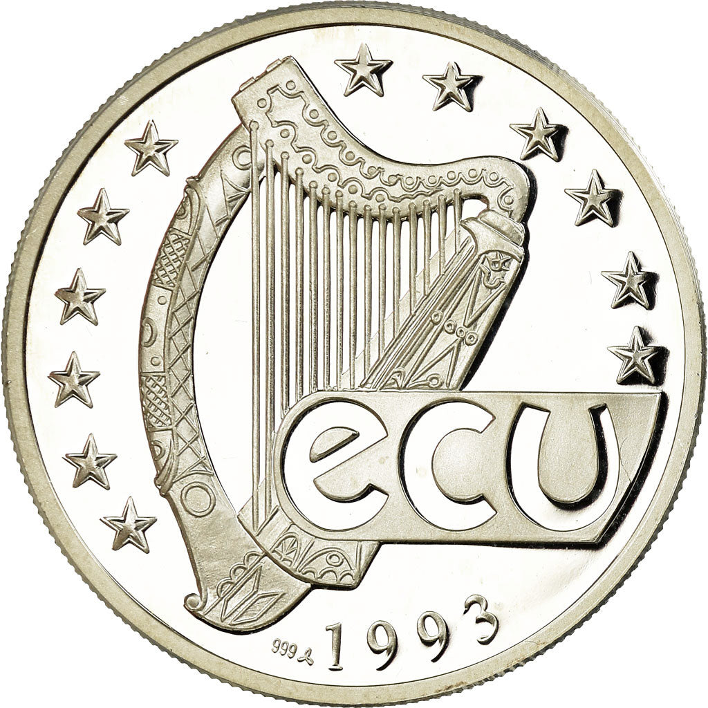 Irlanda - Eire, medalla, Ecu, 1993, SC+, Plata