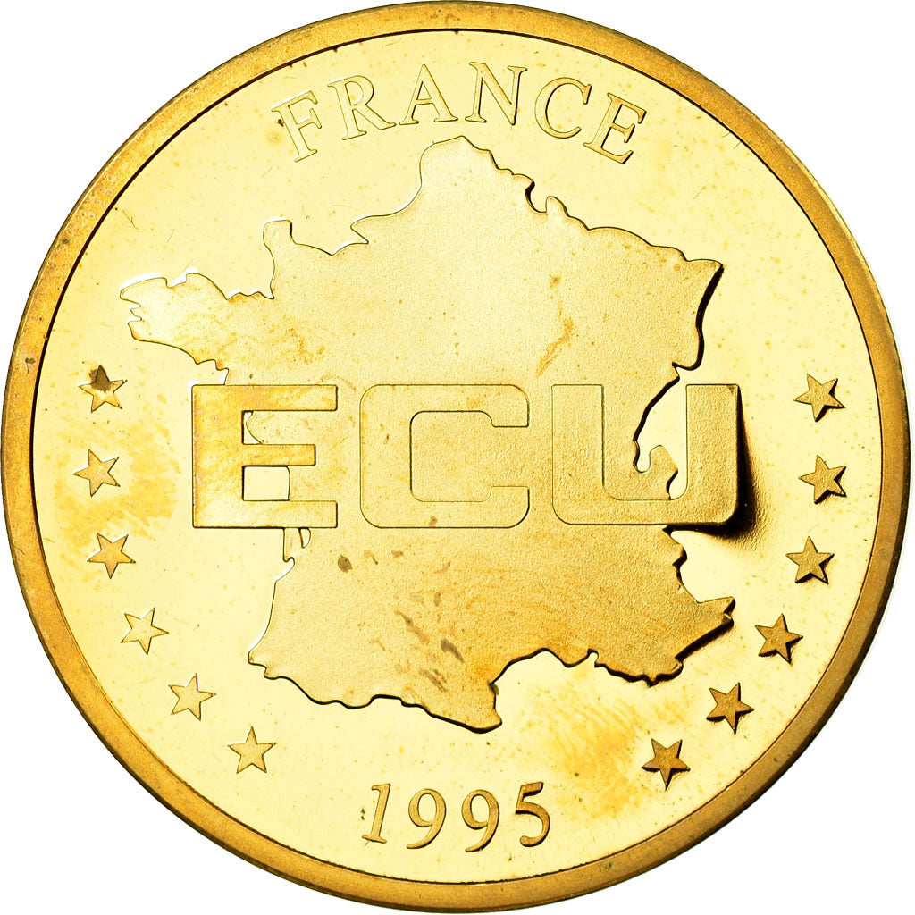 França, Medal, Communauté Européenne, 1995, MS(63), Cobre Dourado