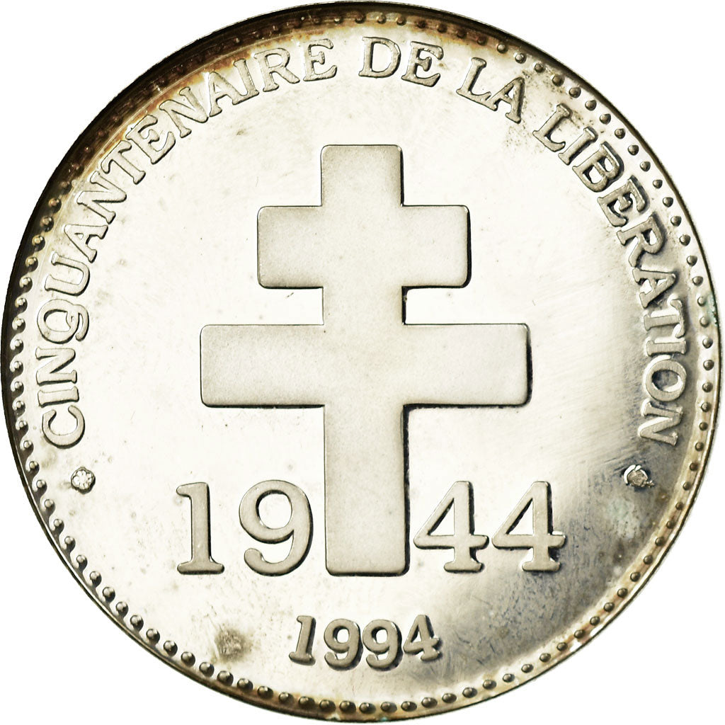 France, Medal, Cinquantenaire de La Libération, De Gaulle, 1994, Colley