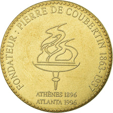 France, Medal, 100ème Anniversaire des Jeux Olympiques, P. de Coubertin, 1996