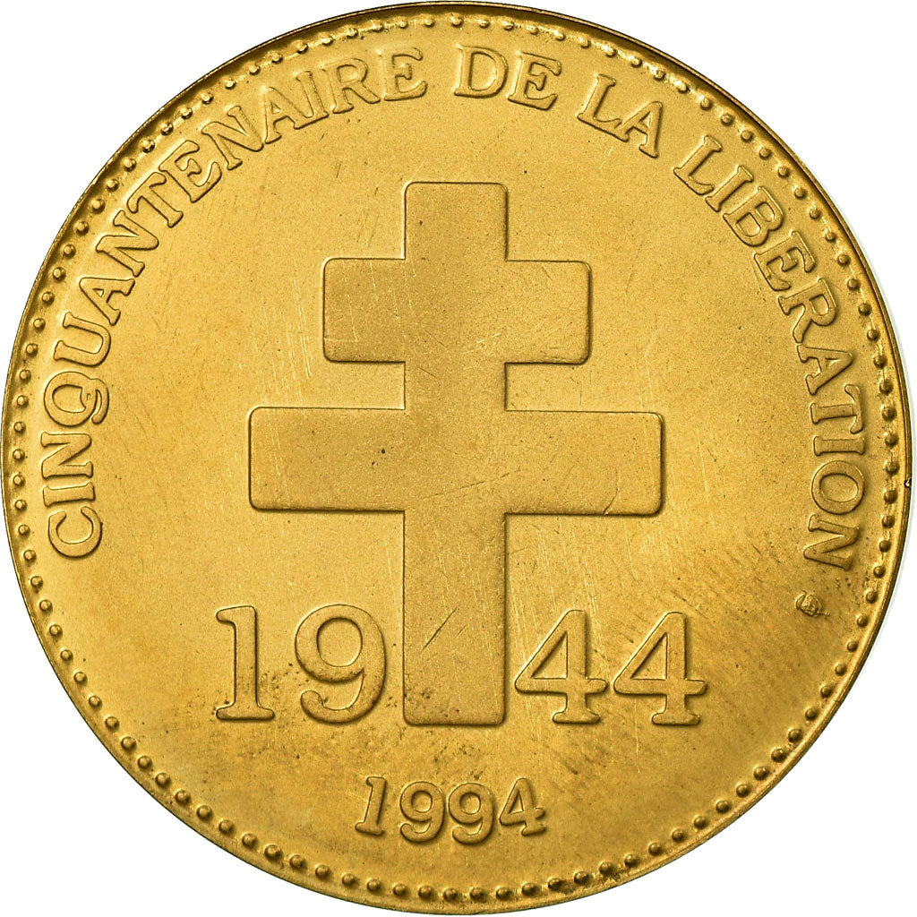 France, Medal, Cinquantenaire de La Libération, De Gaulle, 1994, Colley