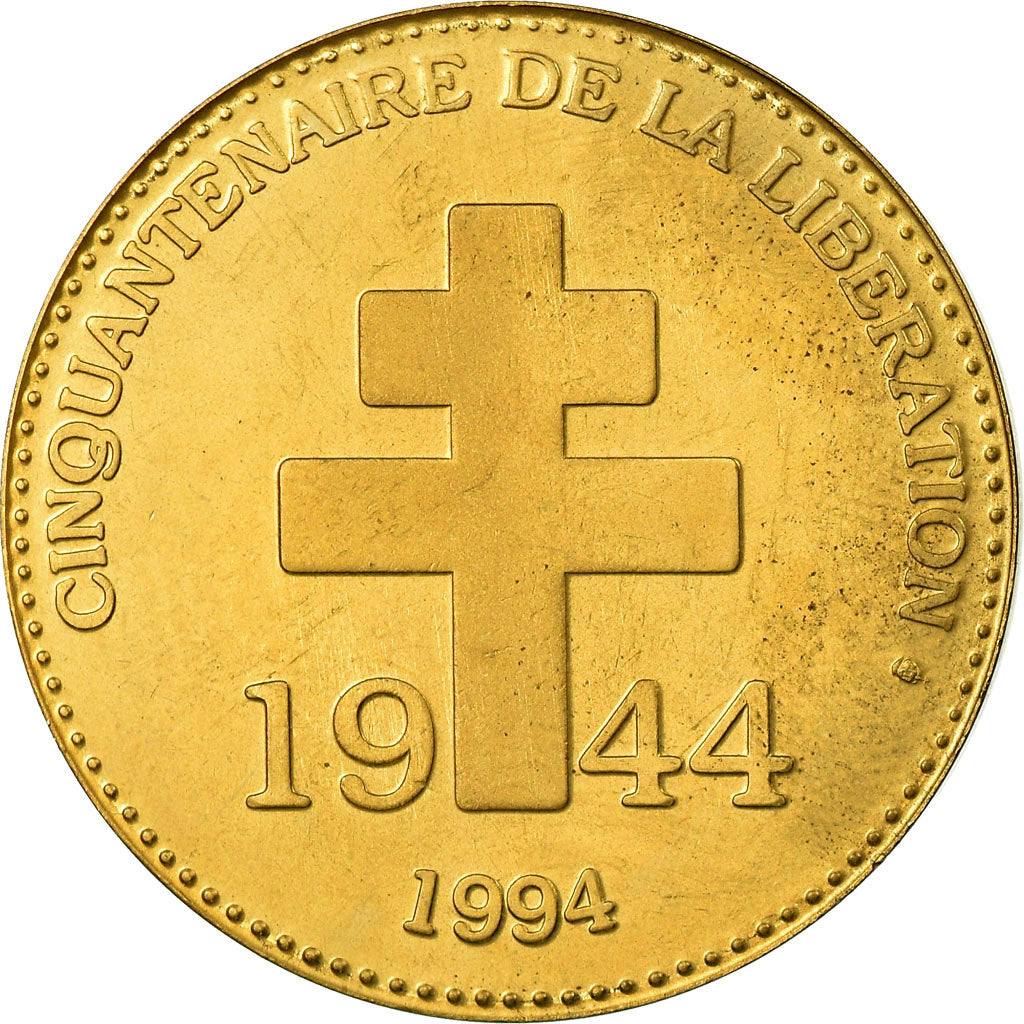 France, Medal, Cinquantenaire de La Libération, De Gaulle, 1994, Colley