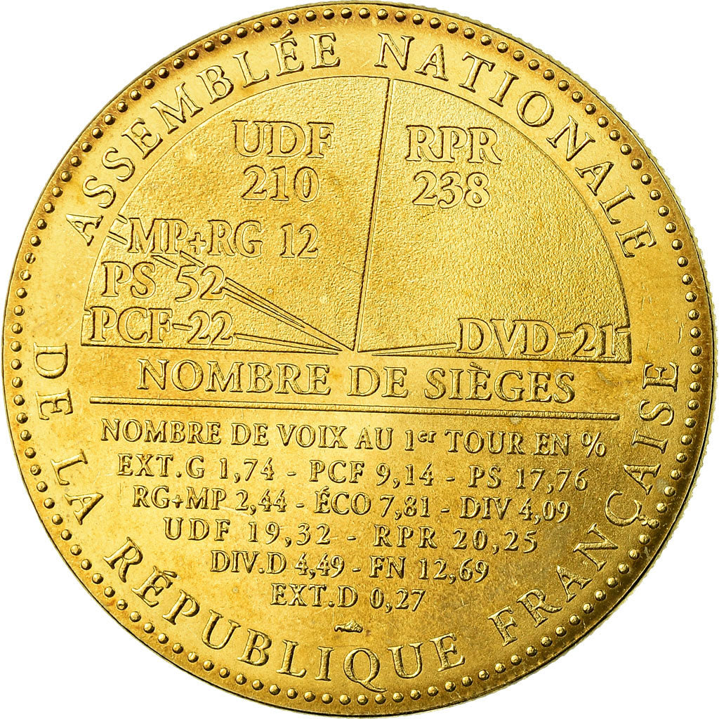 Francia, medalla, Elections Législatives, Assemblée Nationale, 1993, FDC