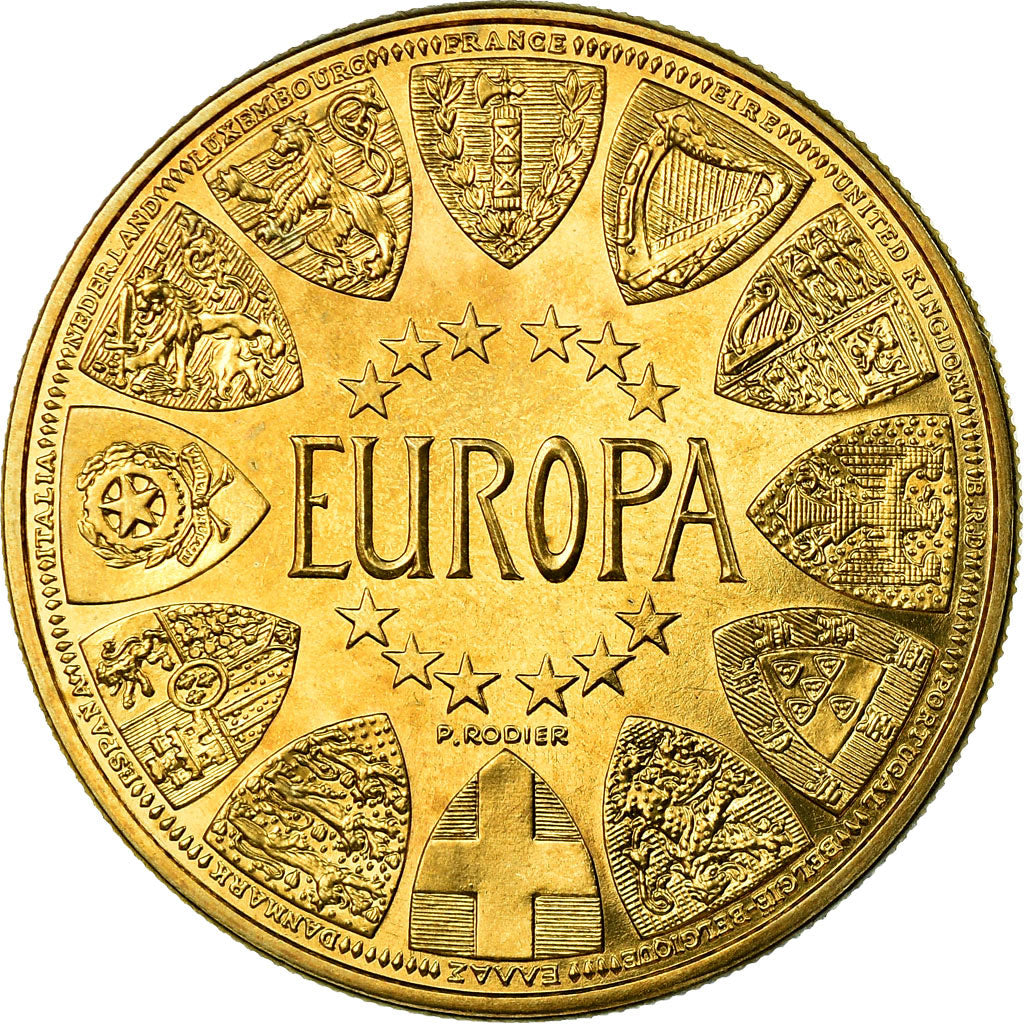 France, Medal, Europa, Projet, 1991, Jimenez, MS(65-70), Gilt Bronze