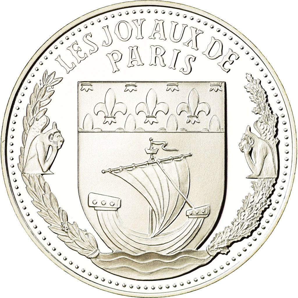 França, Medal, Les Joyaux de Paris, La Tour Eiffel, MS(65-70), Prata