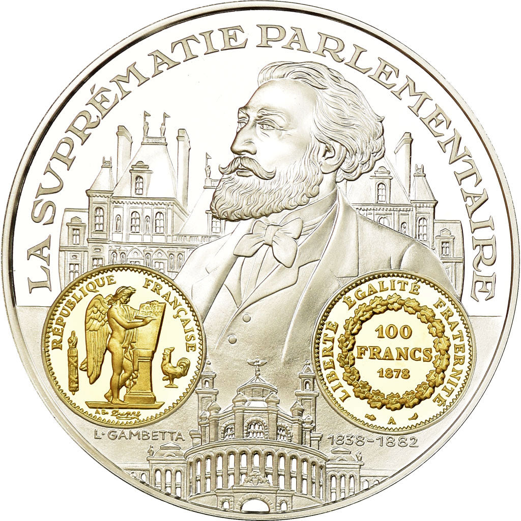 France, Médaille, Histoire Monétaire, 100 Francs Or Génie, FDC, Argent