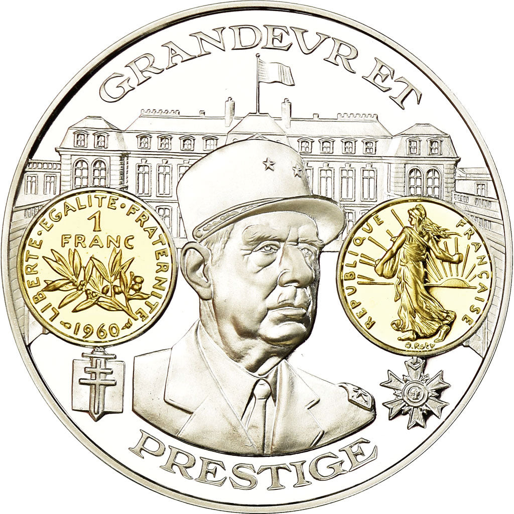 France, Medal, 2000 Ans d'Histoire Monétaire, Franc Semeuse, MS(65-70), Silver