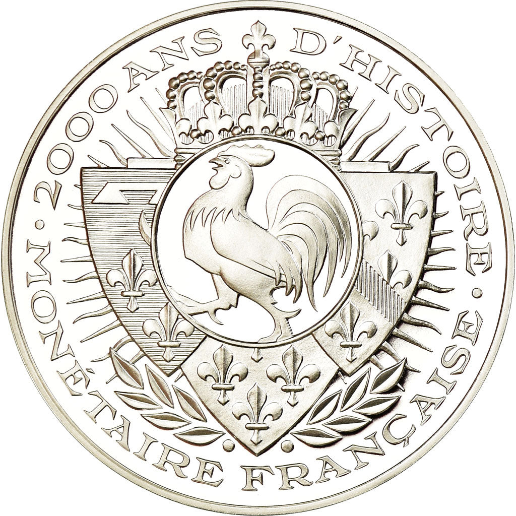 France, Medal, 2000 Ans d'Histoire Monétaire, Franc Semeuse, MS(65-70), Silver
