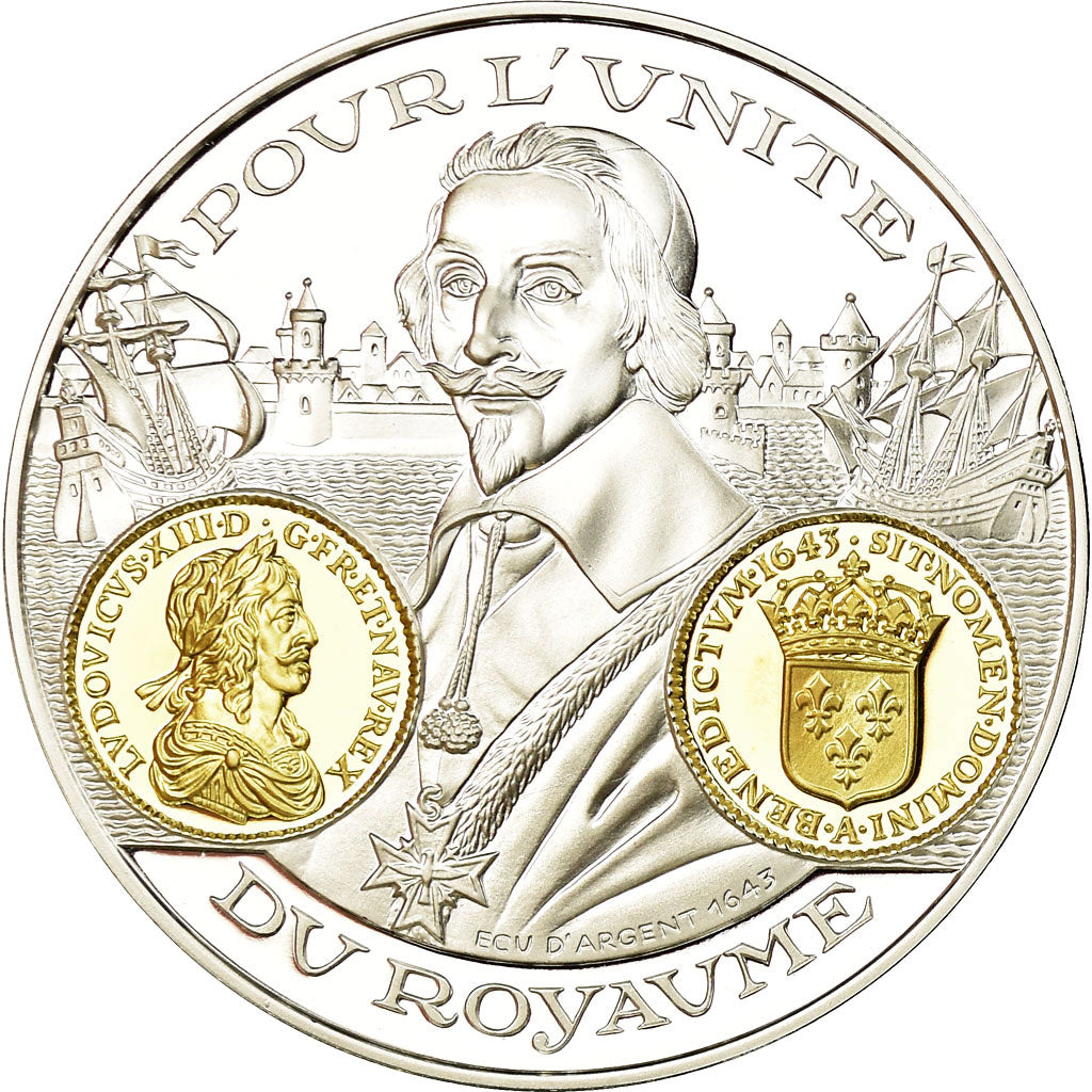 France, Medal, Histoire Monétaire, Ecu d'Argent, Louis XIII, MS(65-70), Silver