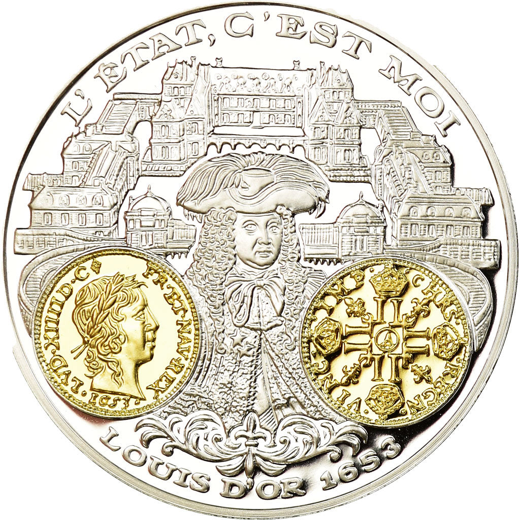 Francja, Medal, Histoire de la monnaie Française, Louis d'or de Louis XIV