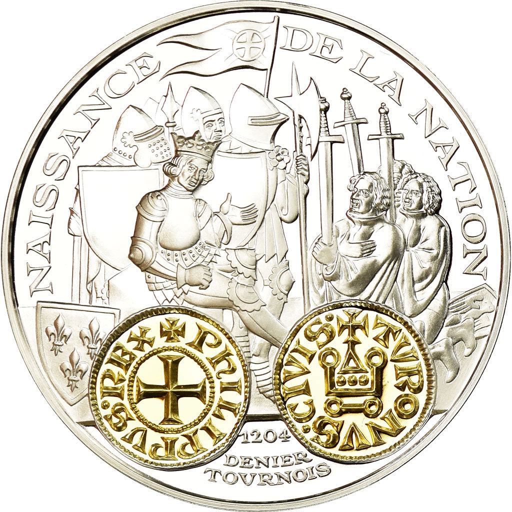 France, Medal, Histoire Monétaire, Denier Tournois, MS(65-70), Silver