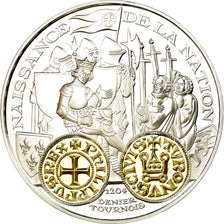 France, Medal, Histoire Monétaire, Denier Tournois, MS(65-70), Silver