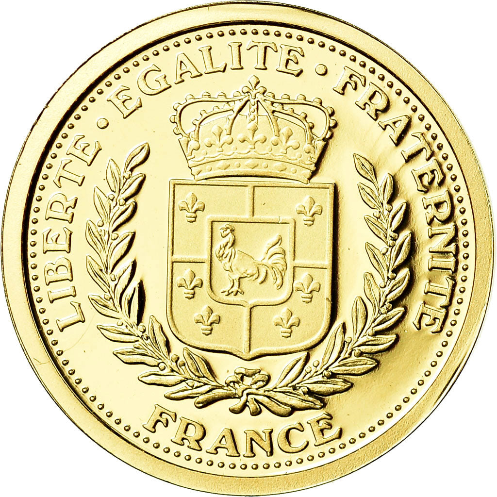 France, Medal, 55ème anniversaire du Nouveau Franc, FDC, Or