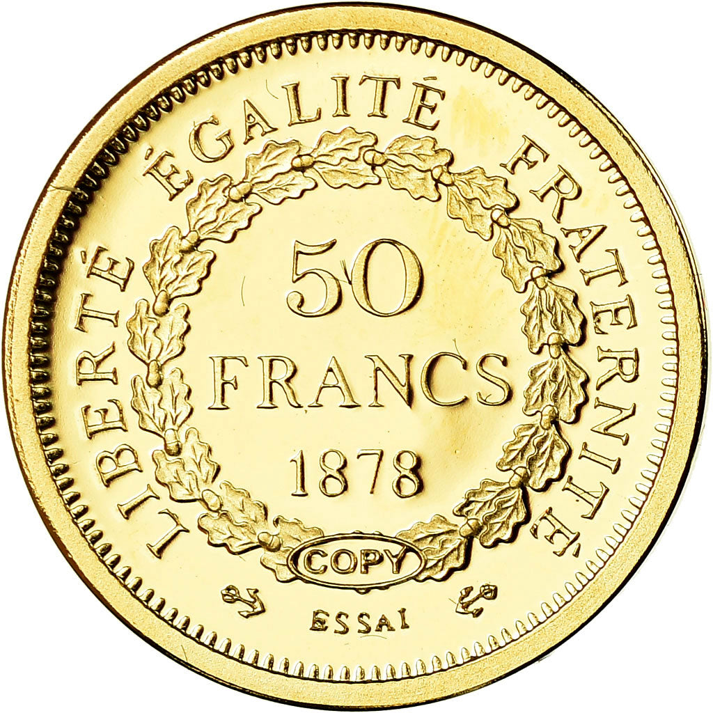 France, Medal, Réplique Essai 50 Francs Génie, MS(65-70), Gold