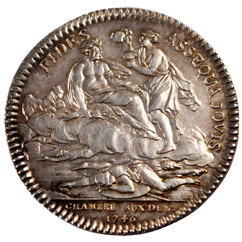 France, Royal, Token, 1746, AU(55-58), Silver, Feuardent #2514, 8.76