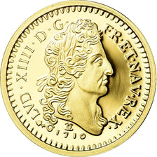 France, Médaille, Reproduction, Louis d'Or au Soleil 1710, Louis XIV, FDC, Or