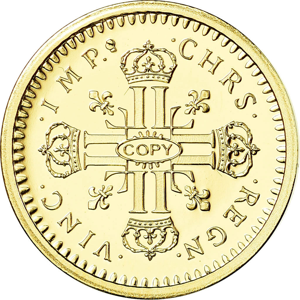 France, Médaille, Reproduction, Louis d'Or au Soleil 1710, Louis XIV, FDC, Or