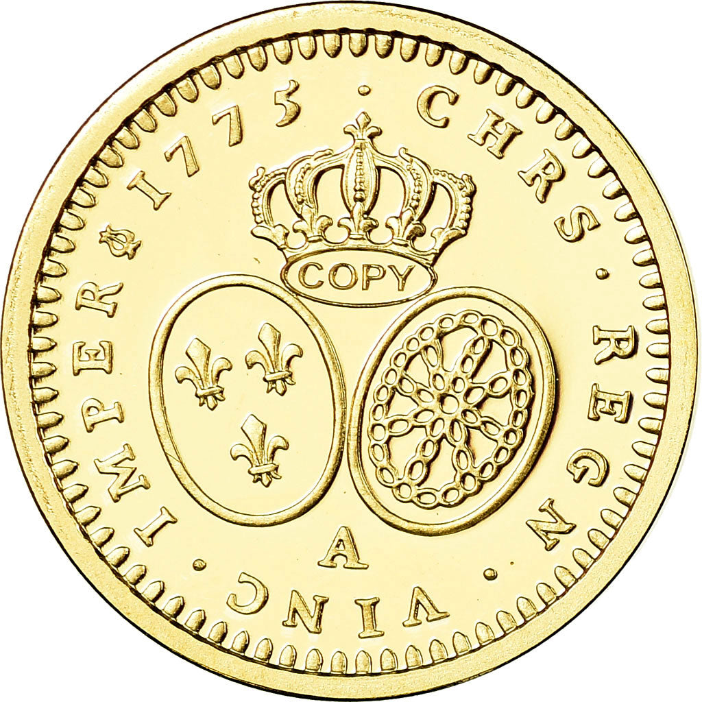 France, Medal, Reproduction, Louis d'Or aux Lunettes, Louis XV, MS(65-70), Gold