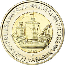 Estonia, Medal, 2 E, Essai-Trial, 2003, MS(65-70), Bi-Metallic
