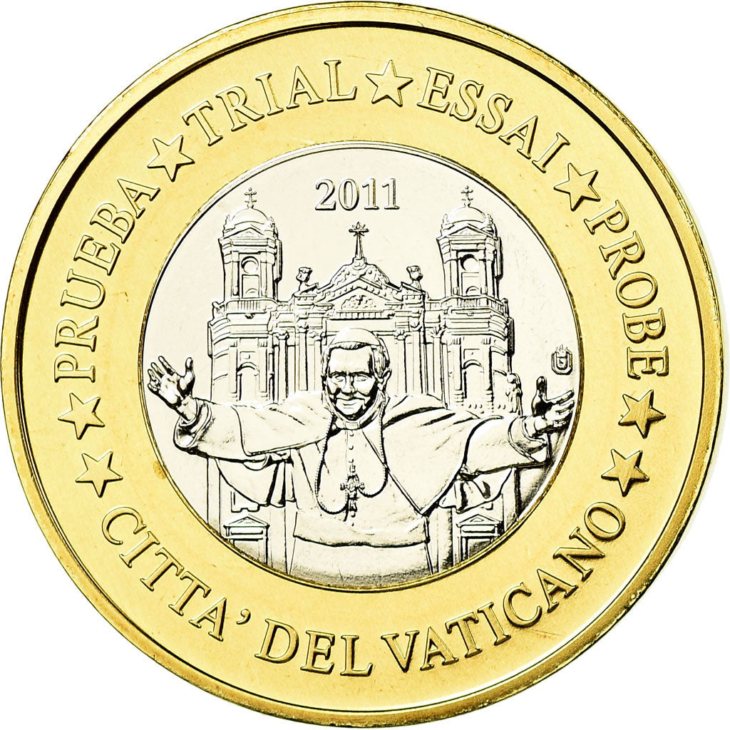 Vatican, Medal, 1 E, Essai-Trial Benoit XVI, 2011, MS(65-70), Bi-Metallic