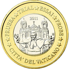 Vatikan, Medaille, 1 E, Essai-Trial Benoit XVI, 2011, STGL, Bi-Metallic