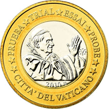 Vatican, Medal, 1 E, Essai-Trial Benoit XVI, 2010, MS(65-70), Bi-Metallic