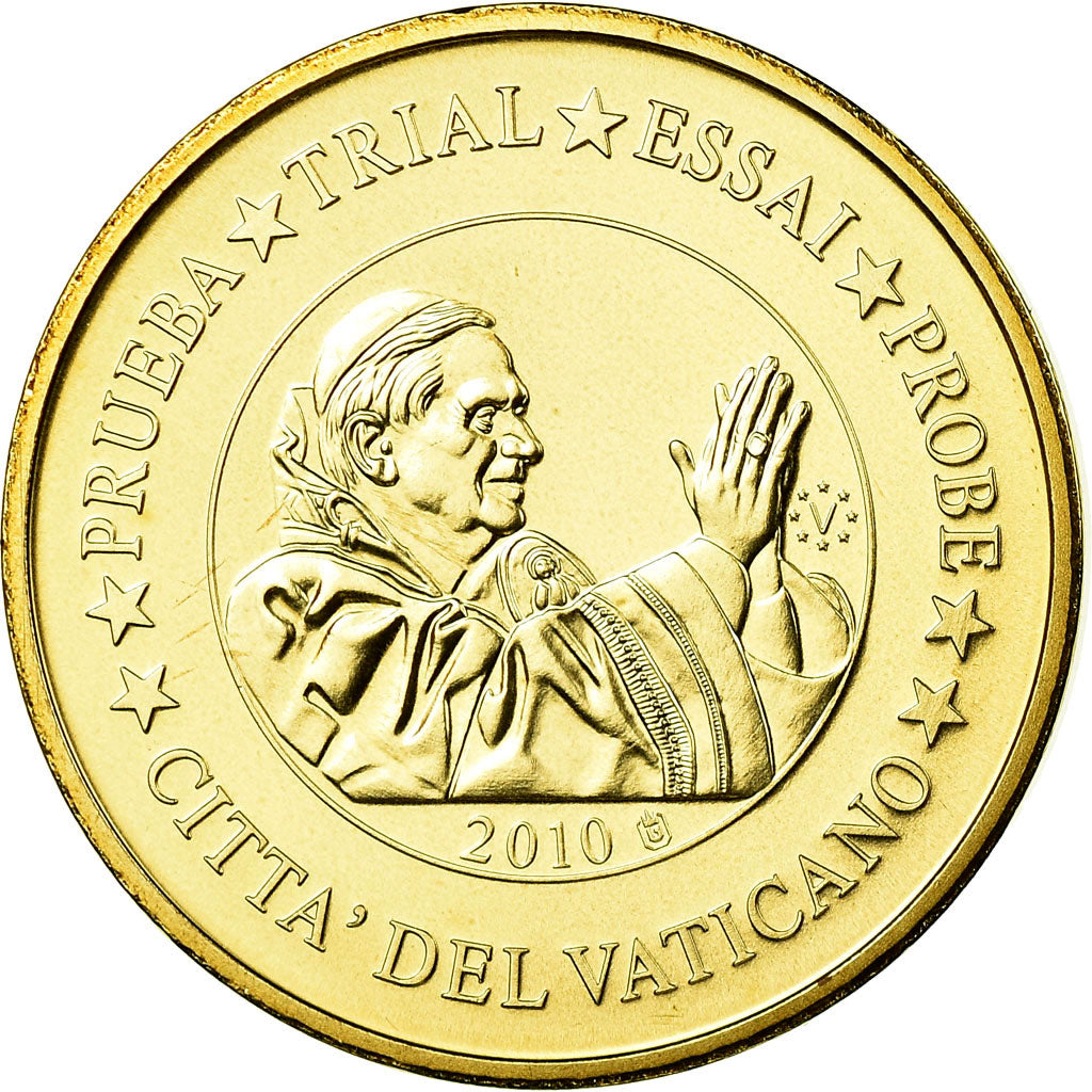Vatican, Medal, 50 C, Essai-Trial Benoit XVI, 2010, MS(65-70), Copper-Nickel