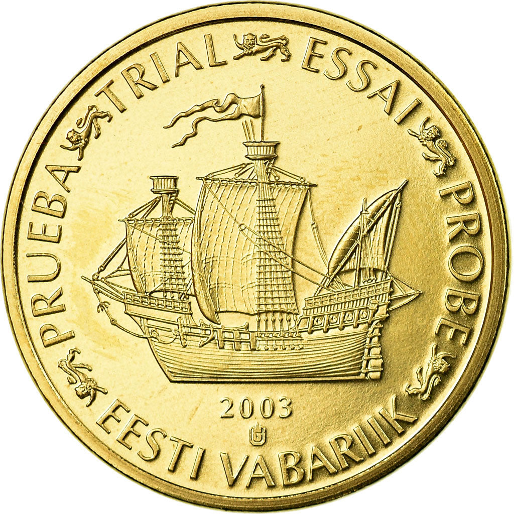Estonia, Médaille, 20 C, Essai-Trial, 2003, FDC, Laiton