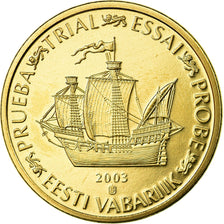 Estonia, Médaille, 20 C, Essai-Trial, 2003, FDC, Laiton