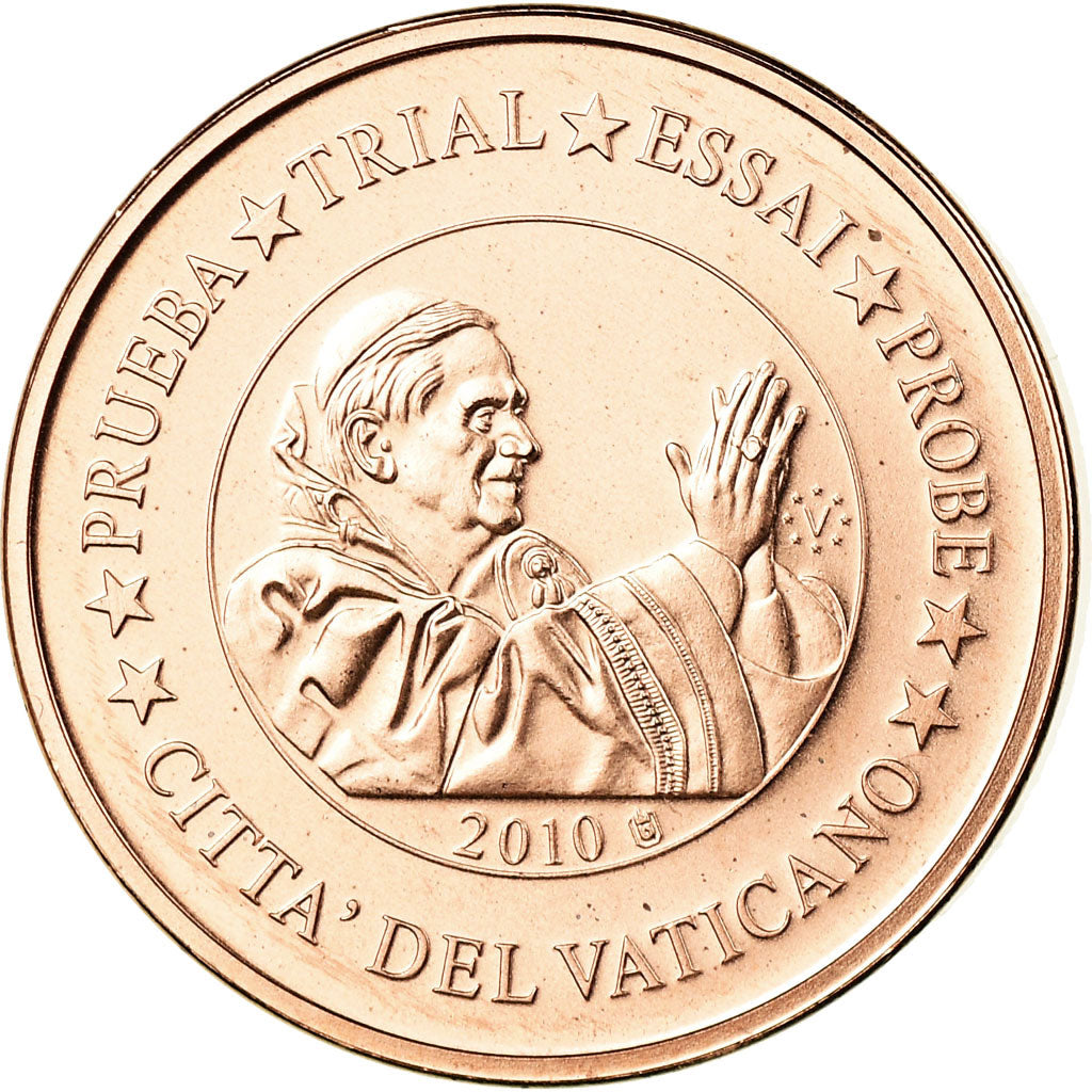 Vatican, Medal, 1 C, Essai-Trial Benoit XVI, 2010, MS(65-70), Copper