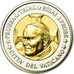 Vaticano, medalla, 2 E, Essai-Trial Jean Paul II, 2002, FDC, Bimetálico