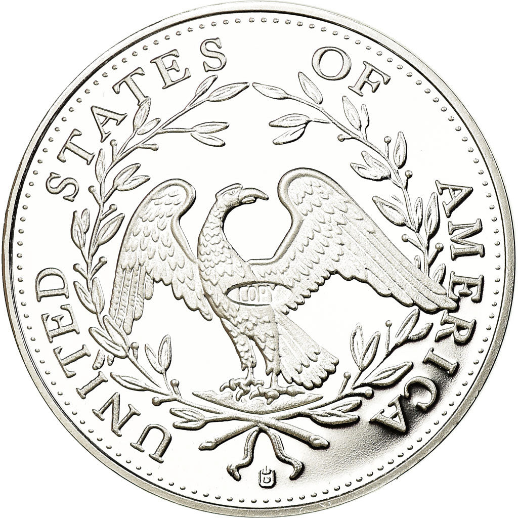 France, Médaille, Reproduction de la Flowing Hair Silver Dollar, FDC, Cuivre