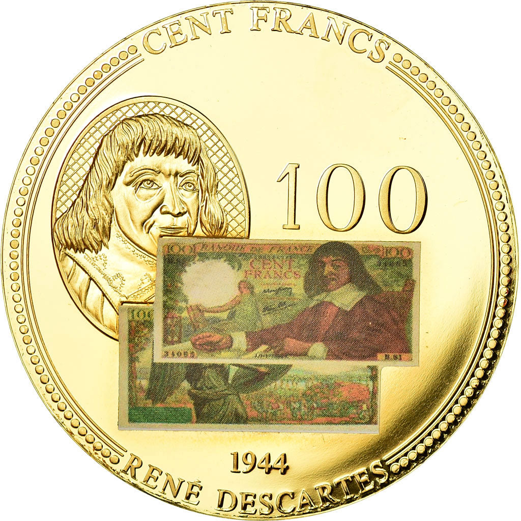 France, Medal, Les Anciens Francs, 100 Francs René Descartes, 2009, MS(65-70)