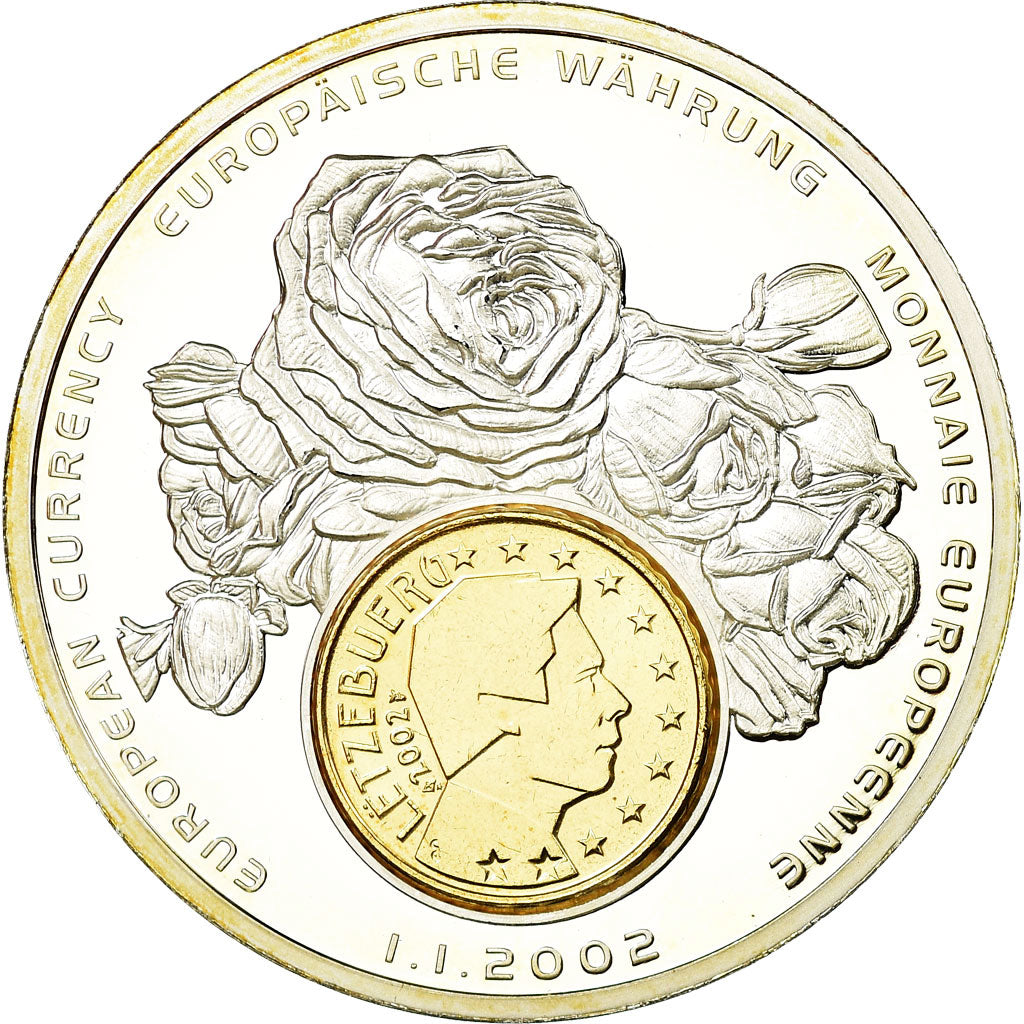 Luxembourg, Medal, Monnaies européennes, 2002, MS(65-70), Copper Plated Silver