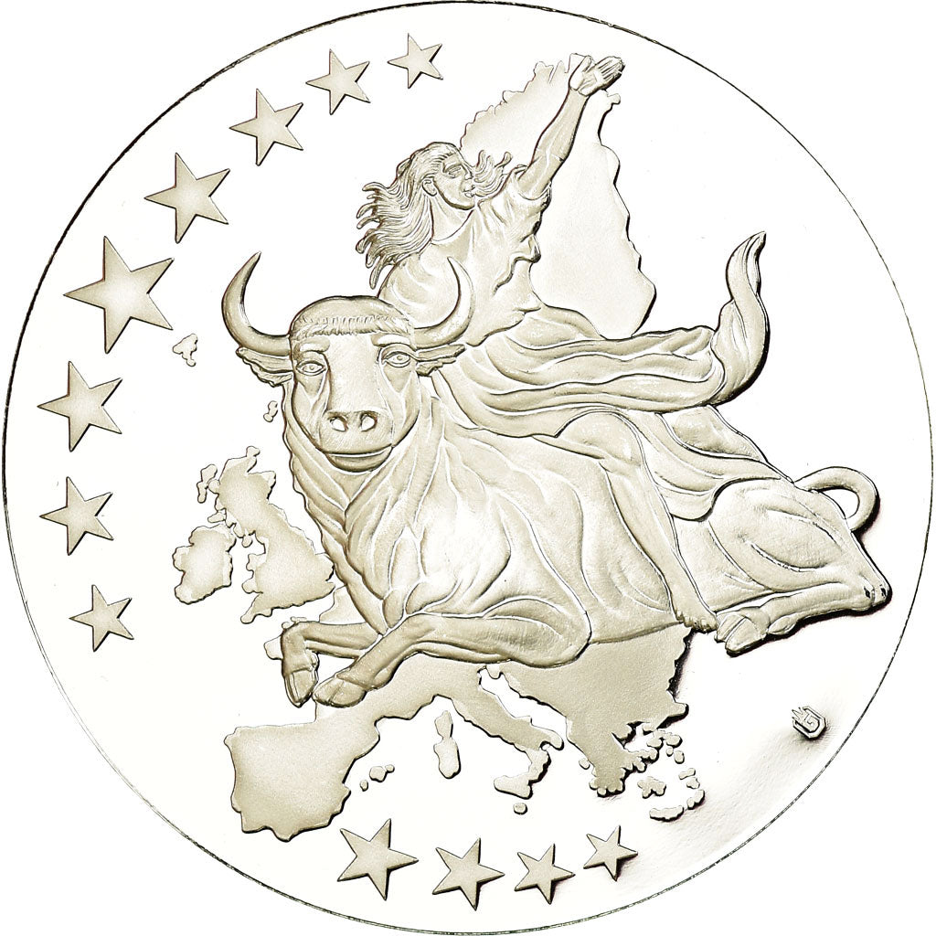 Luxembourg, Medal, Monnaies européennes, 2002, MS(65-70), Copper Plated Silver
