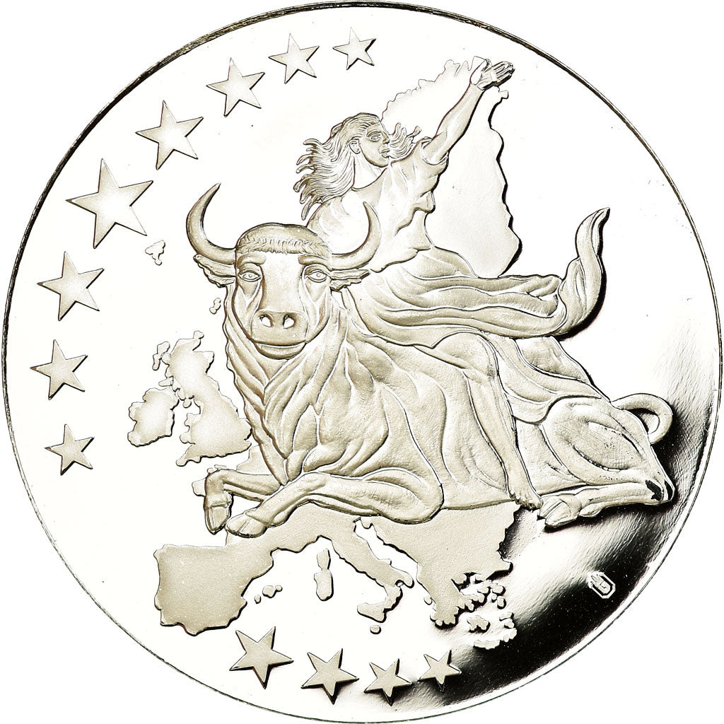 Belgium, Medal, Monnaies européennes, 2002, MS(65-70), Copper Plated Silver
