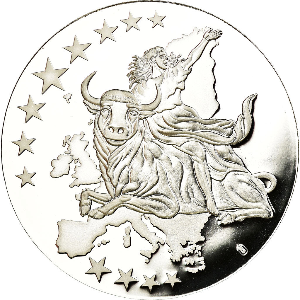 Italy, Medal, Monnaies européennes, 2002, MS(65-70), Copper Plated Silver