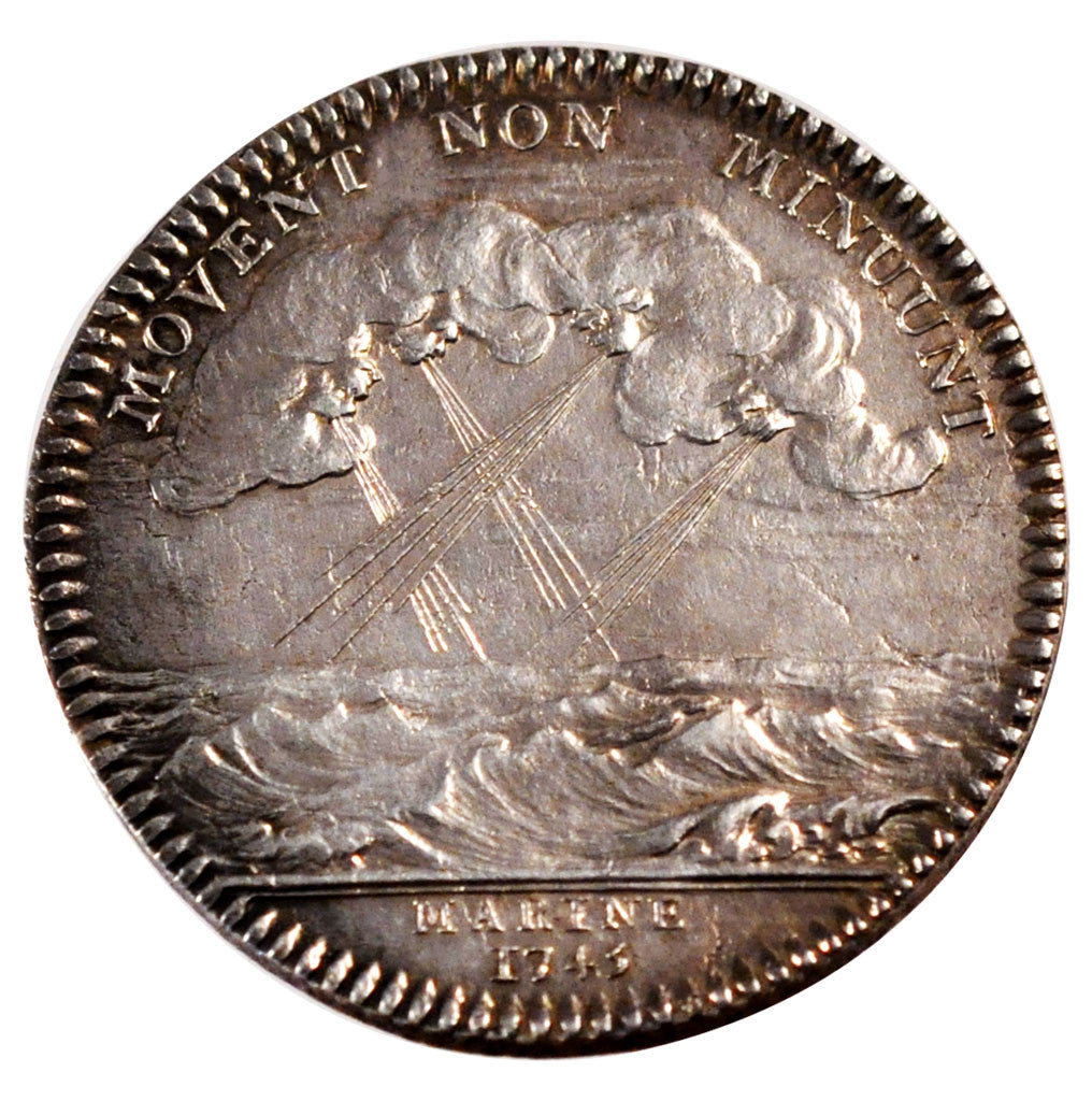 France, Royal, Token, 1744, AU(55-58), Silver, Feuardent #1376, 6.92