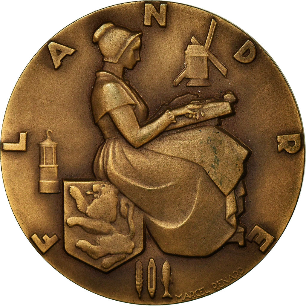 Francia, medalla, Compagnie Générale Transatlantique, Flandre, Renard, SC