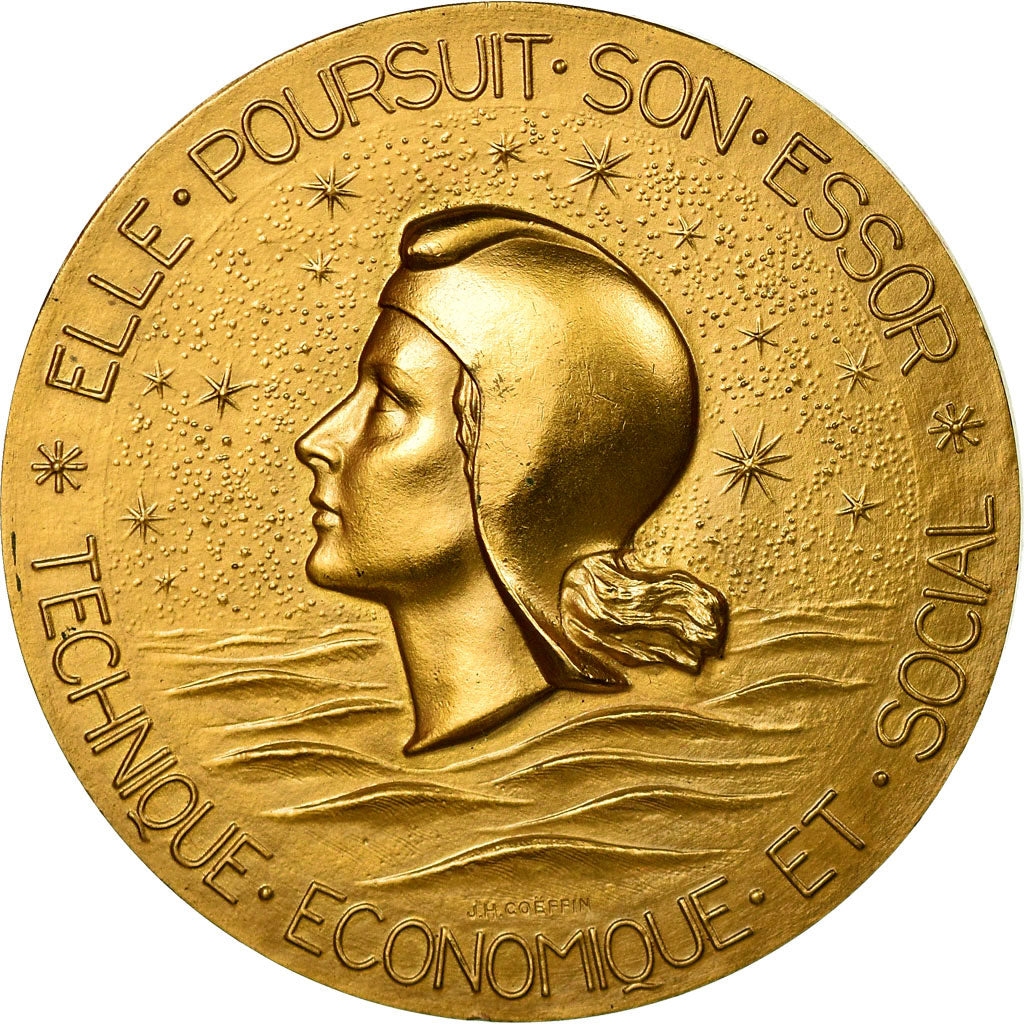 Francja, Medal, Compagnie Générale Transatlantique, France, 1962, Coeffin