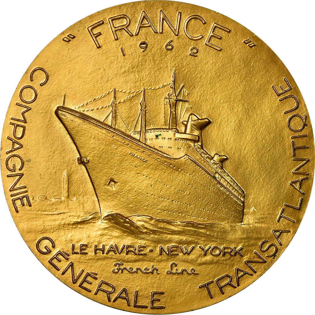 Francja, Medal, Compagnie Générale Transatlantique, France, 1962, Coeffin