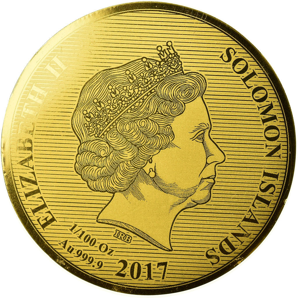 Moneda, Islas Salomón, Elizabeth II, 100 Escudos, 10 Dollars, 2017, SC+, Oro