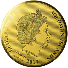 Moneda, Islas Salomón, Elizabeth II, 100 Escudos, 10 Dollars, 2017, SC+, Oro