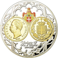 Itália, Medal, Umberto, Re d'Italia, 100 Lire, MS(65-70), Prata Cromada a Cobre