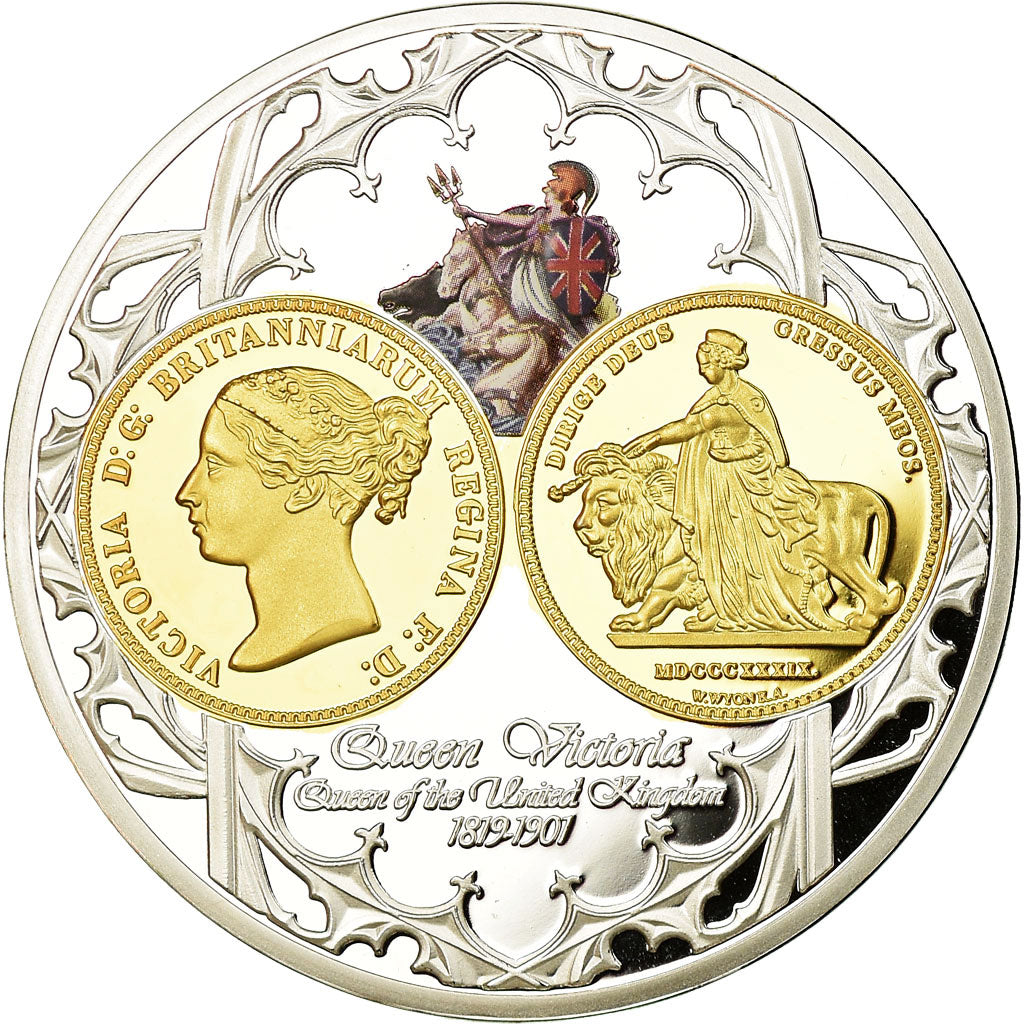 United Kingdom , Medal, Queen Victoria, MS(65-70), Copper Plated Silver