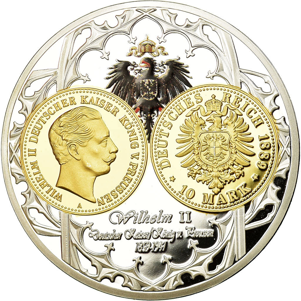 Germany, Medal, Wilhelm II, 10 Mark, MS(65-70), Copper Plated Silver
