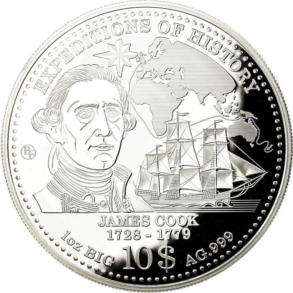 Coin, Solomon Islands, Elizabeth II, Capt. James Cook, 10 Dollars, 2013