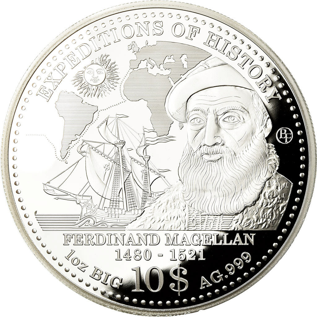 Coin, Solomon Islands, Elizabeth II, Ferdinand Magellan, 10 Dollars, 2013